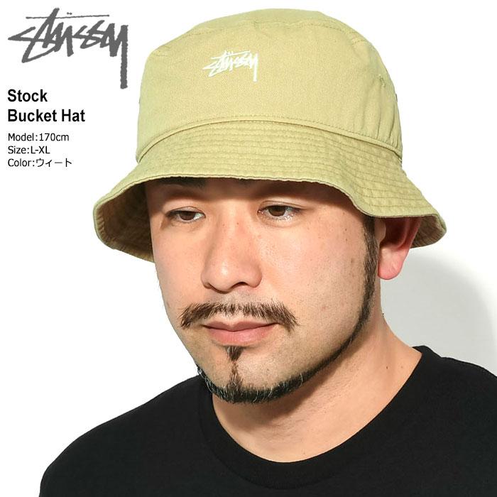 【超美品】①直営店購入STUSSYストックロゴ刺繍 ジェンダーレスバケットハット 超美品】STUSSY SSロゴ&ストックロゴ刺繍ブラックバケットハット