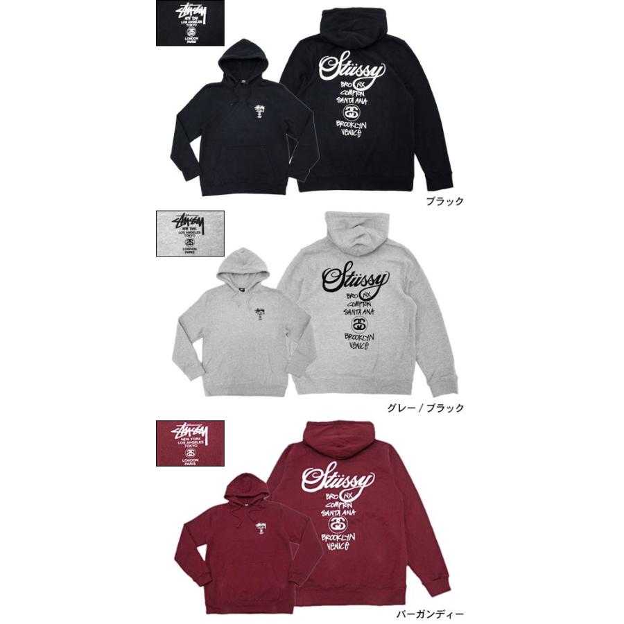 ステューシー STUSSY プルオーバー パーカー World Tour(stussy hooded sweat トップス 男性用 ワールドツアー  1923688 1923817)