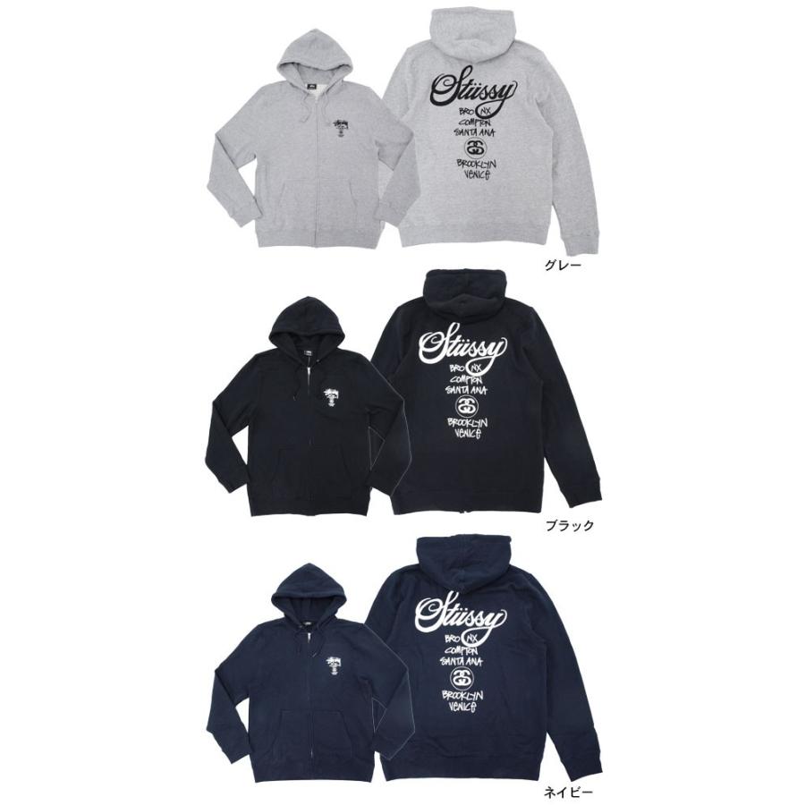 純正卸売り ステューシー WORLD TOUR ZIP HOODIE/ジップ/パーカー M