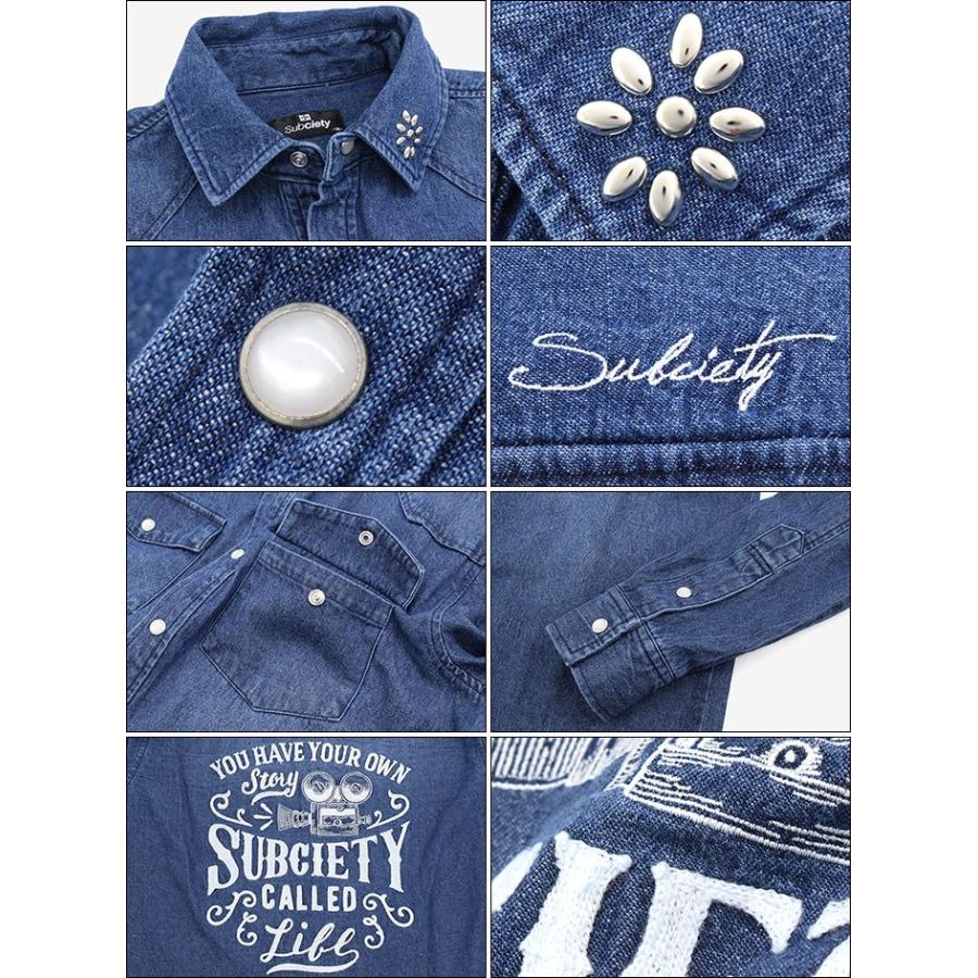 Subciety（サブサエティ） シャツ 長袖 メンズ デニム ウエスタン
