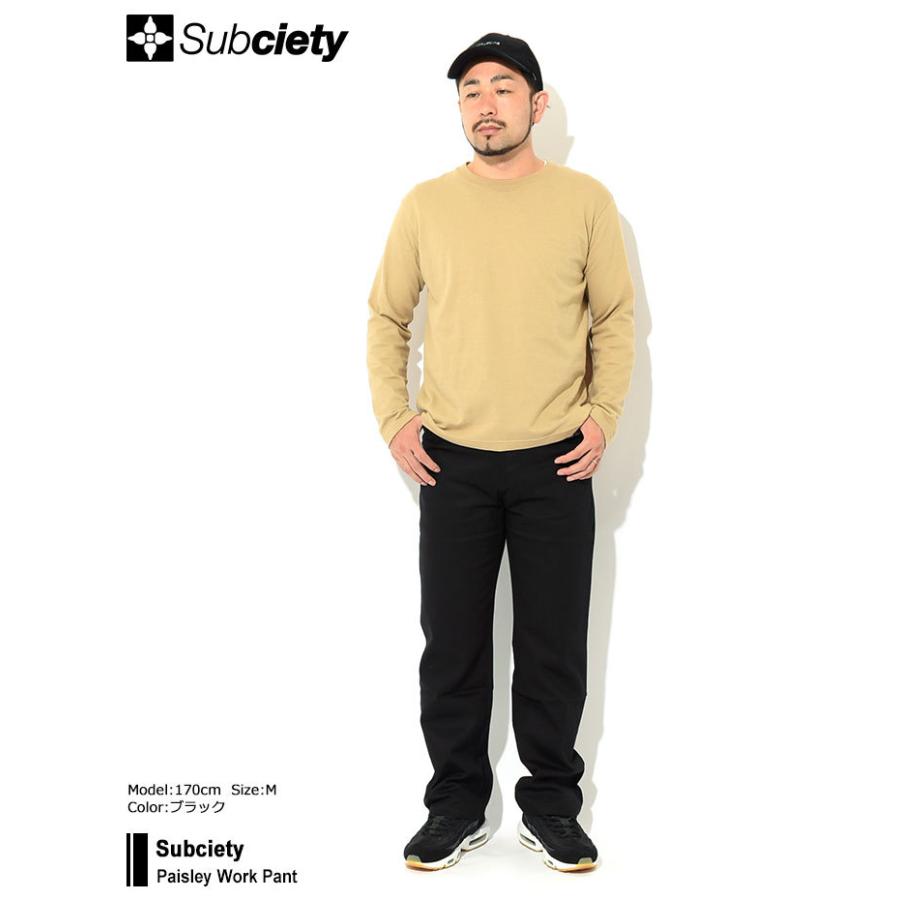 サブサエティ パンツ Subciety メンズ ペイズリー ワークパンツ