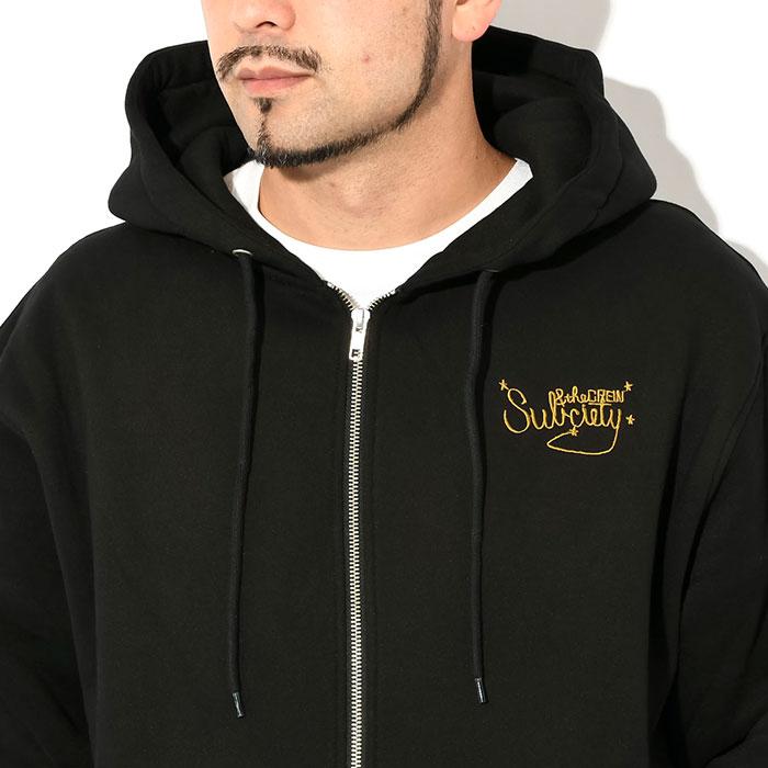 Subciety（サブサエティ） パーカー ジップアップ メンズ エンブロイ
