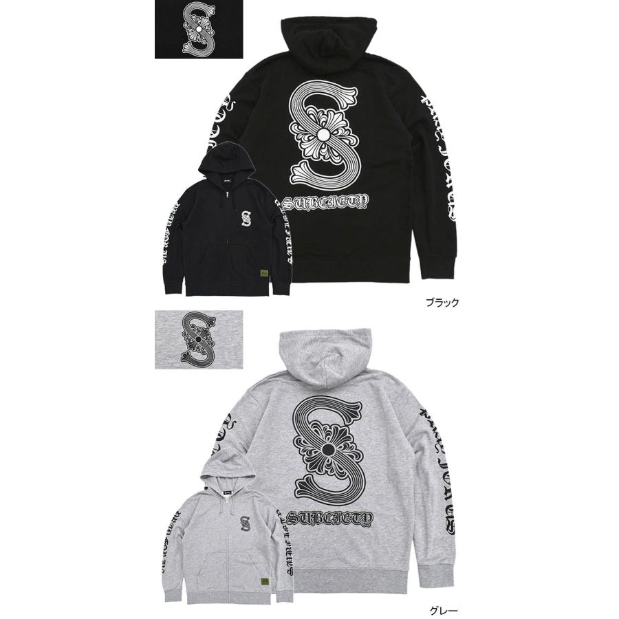 Subciety サブサエティ パーカー ジップアップ メンズ クレスト Subciety サブサエティ パーカー ジップアップ メンズ クレスト