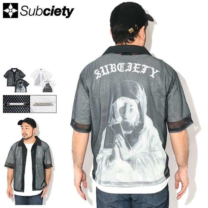 Subciety（サブサエティ） シャツ 半袖 メンズ ヘキサゴナル メッシュ