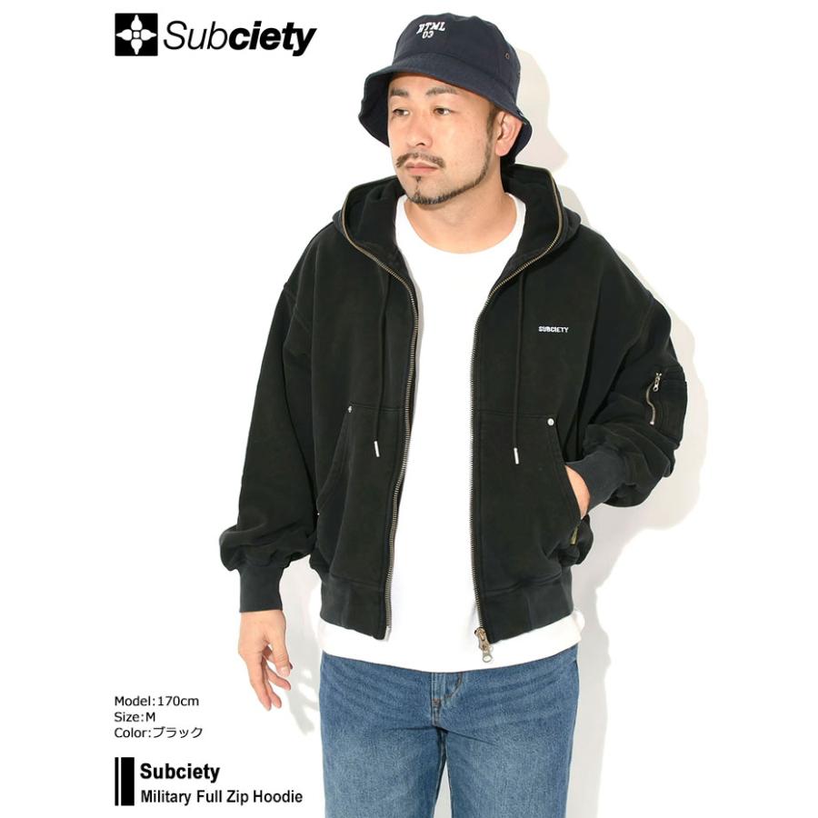 Subciety（サブサエティ） パーカー ジップアップ メンズ ミリタリー