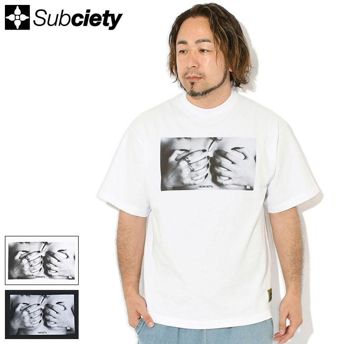 Subciety サブサエティ Kannon tee ブラック/ホワイト XXL Subciety（サブサエティ） Tシャツ 半袖 メンズ ブーブ ( subciety