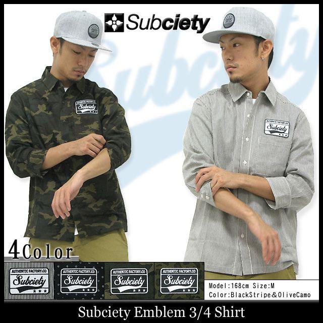 Subciety（サブサエティ） エンブレム シャツ 七分袖(subciety 