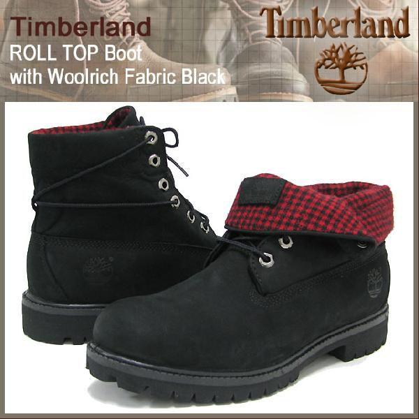 Timberland（ティンバーランド） ロールトップ ウールリッチ ブラック