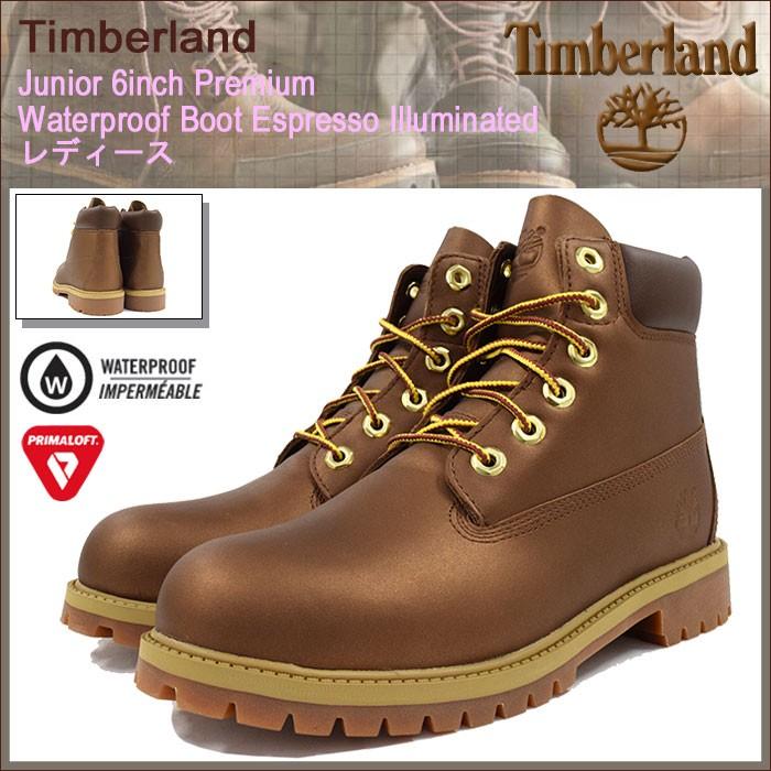 ティンバーランド Timberland レディース対応 ジュニア 6インチ プレミアム ウォータープルーフ Espresso