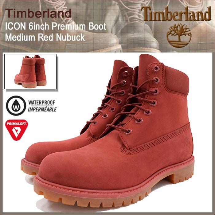 ティンバーランド Timberland ブーツ メンズ アイコン 6インチ プレミアム ミディアム レッド ヌバック(A1FXW ICON 6inch Premium Boot 防水)｜icefield