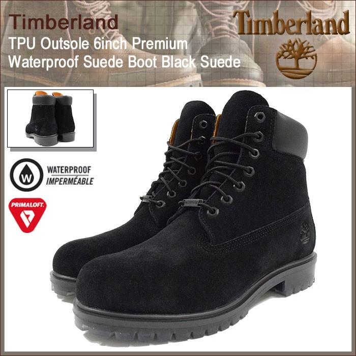 ティンバーランド Timberland ブーツ メンズ TPU アウトソール 6インチ プレミアム ウォータープルーフ スエード ブラック(A1H6X)｜icefield