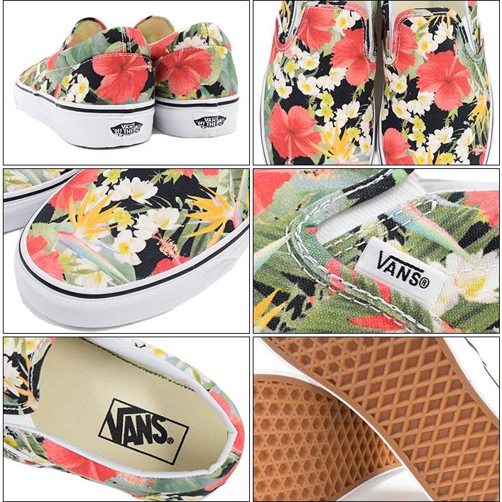 バンズ VANS スニーカー メンズ 男性用 クラシック スリッポン Black/True White デジ アロハ(VN-0003Z4ID6 Classic Slip-On Digi Aloha)｜icefield｜02