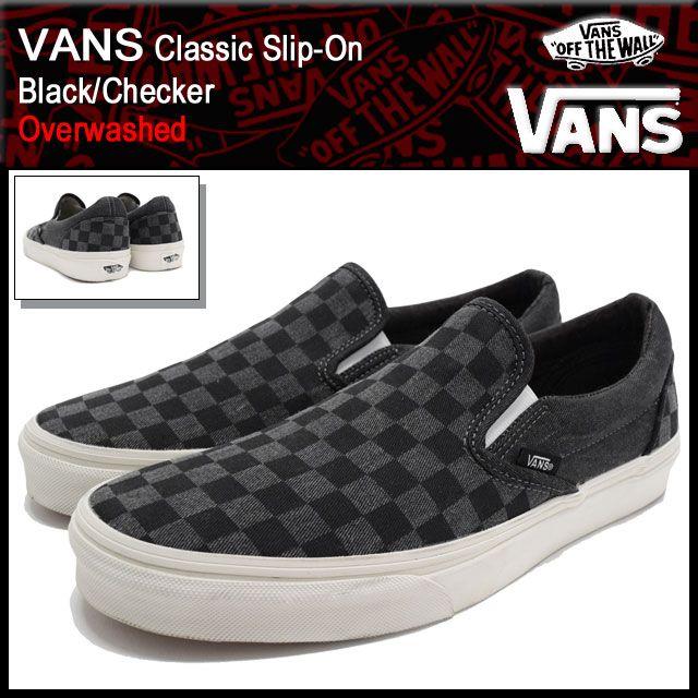 バンズ VANS スニーカー クラシック スリッポン Black/Checker オーバーウォッシュド メンズ 男性(VN-0ZMRFIX Classic Slip-On Overwashed)｜icefield