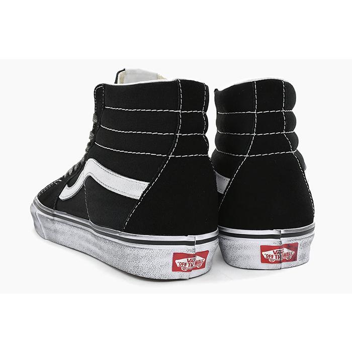 バンズ スニーカー VANS メンズ 男性用 スケートハイ Black/White ストレス ( VN0007NSMCG Sk8-Hi Stressed ハイカット ブラック 靴 シューズ SHOES )｜icefield｜03