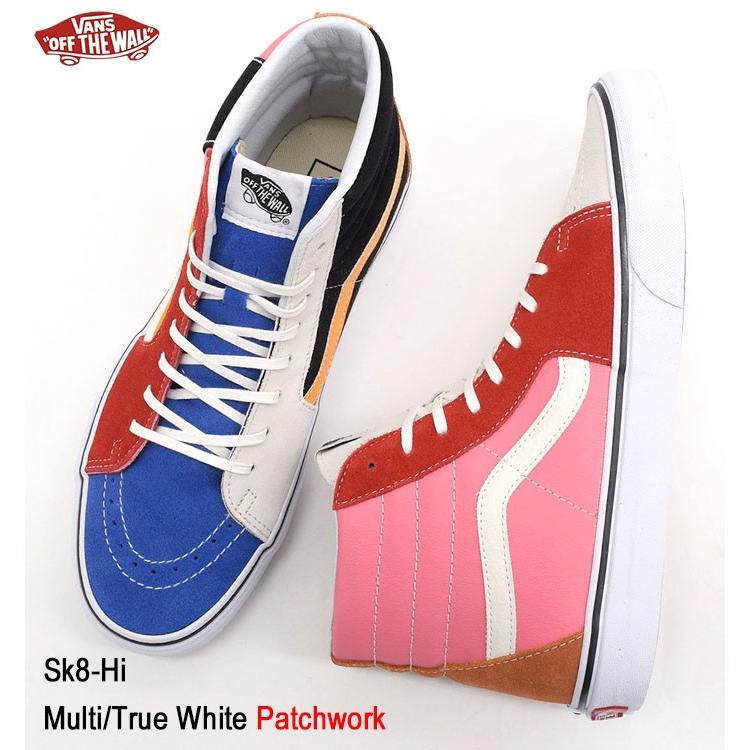 バンズ スニーカー VANS メンズ 男性用 スケートハイ Multi/True White パッチワーク(vans VN0A38GEVMF Sk8-Hi Patchwork ハイカット) ice field - 通販 - PayPayモール