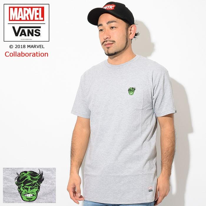 バンズ Tシャツ 半袖 VANS メンズ マーベル ハルク ヘッド コラボ(vans×MARVEL Hulk Head S/S Tee Wネーム カットソー 男性用 VN0A3HUSATH)｜icefield