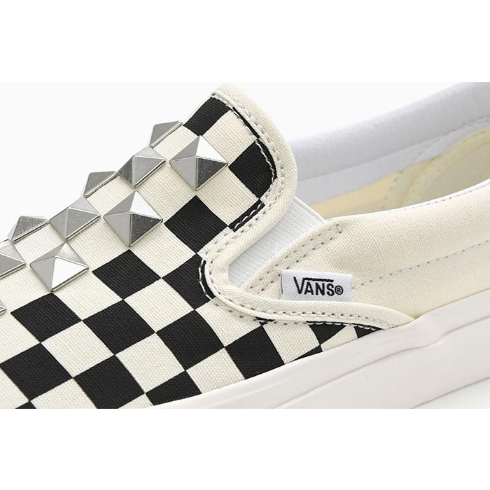 バンズ スニーカー VANS メンズ 男性用 クラシック スリッポン 98 DX Marshmallow/Black スタッズ チェック(VN0A7Q58KIG Classic Slip-On Stud Check)｜icefield｜06