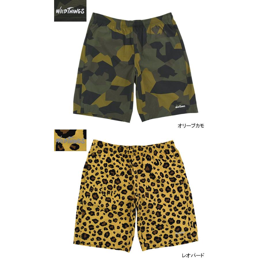 WILD THINGS エラスティックナイロンプリントショーツ XL レオパード WILD THINGS エラスティックナイロンプリントショーツ XL レオパード