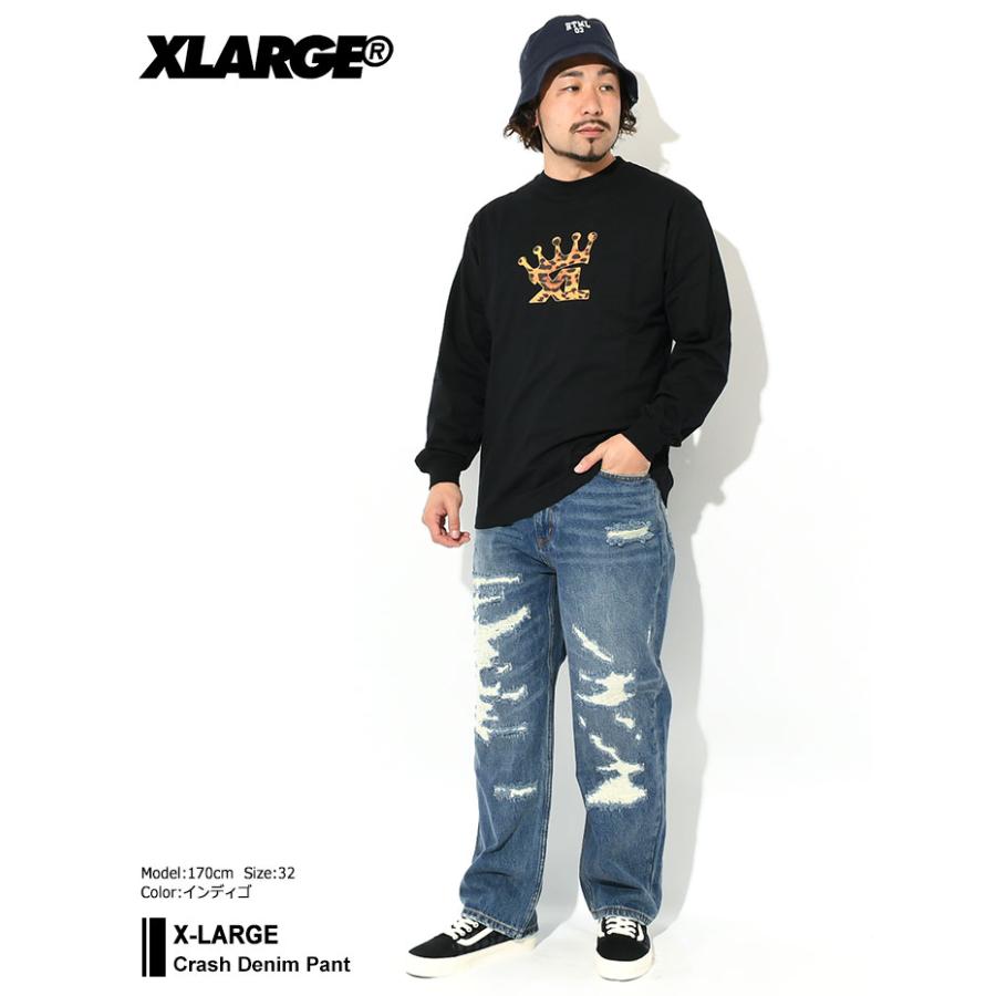 エクストララージ パンツ X-LARGE メンズ クラッシュ デニムパンツ ( Crash Denim Pant ジーンズ ジーパン Jean ボトムス 101223031012 )｜icefield｜03