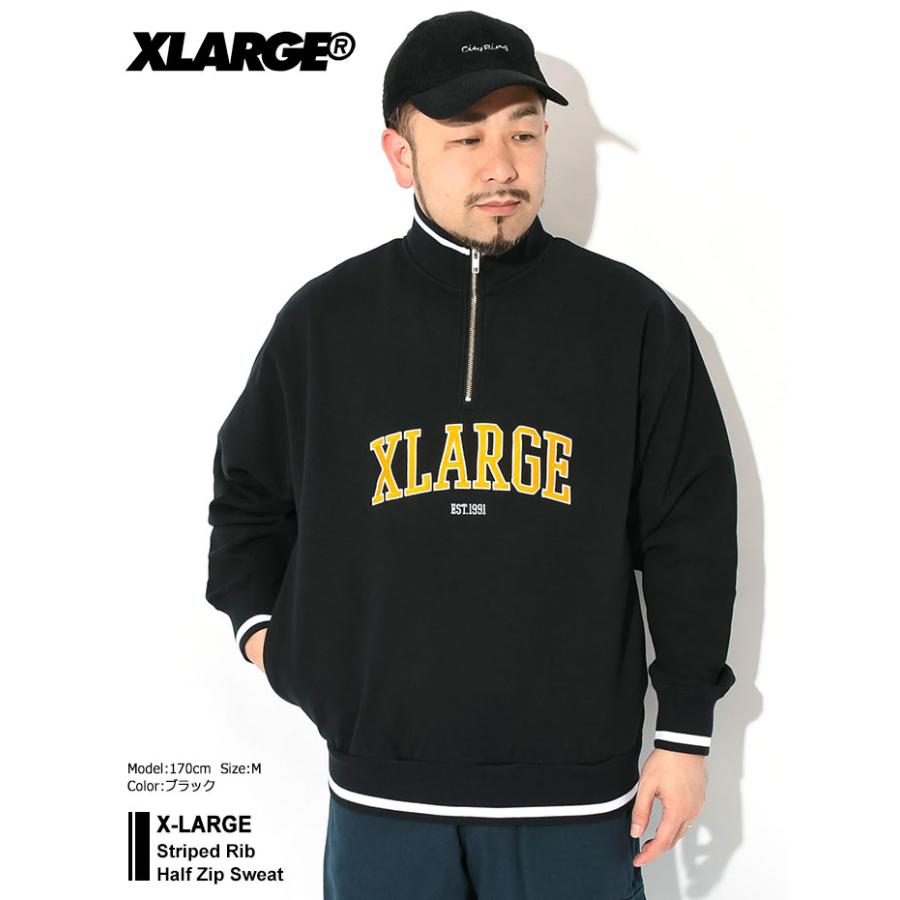 エクストララージ トレーナー X-LARGE メンズ ストライプド リブ ハーフ ジップ スウェット ( Striped Rib Half Zip Sweat トップス 男性用 101241012008 )｜icefield｜03