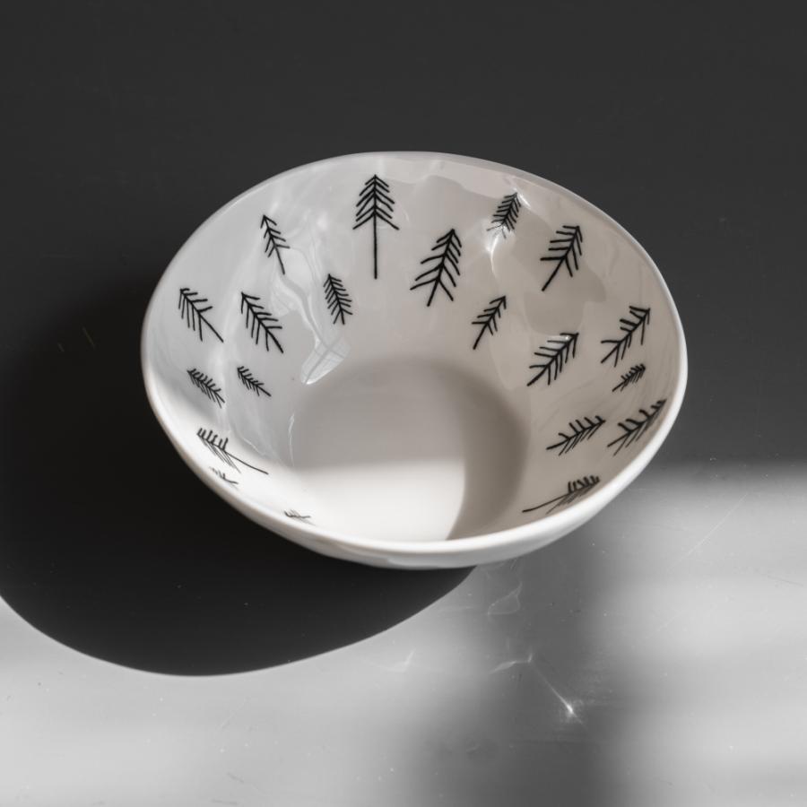 ファインリトルデイ TALL タル ボウル 直径14cm 中鉢 針葉樹 おしゃれ 手びねり成型 箱付き 陶芸作品 プレゼント 北欧 |  | 01