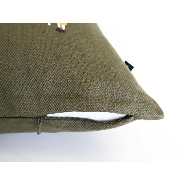 クッションカバー ゴルファー ゴルフ 刺繍 48X48 中綿別売 50x50 ファインリトルデイ 北欧 おしゃれ かわいい 高級感 麻 オリーブ グリーン ユニーク |  | 02