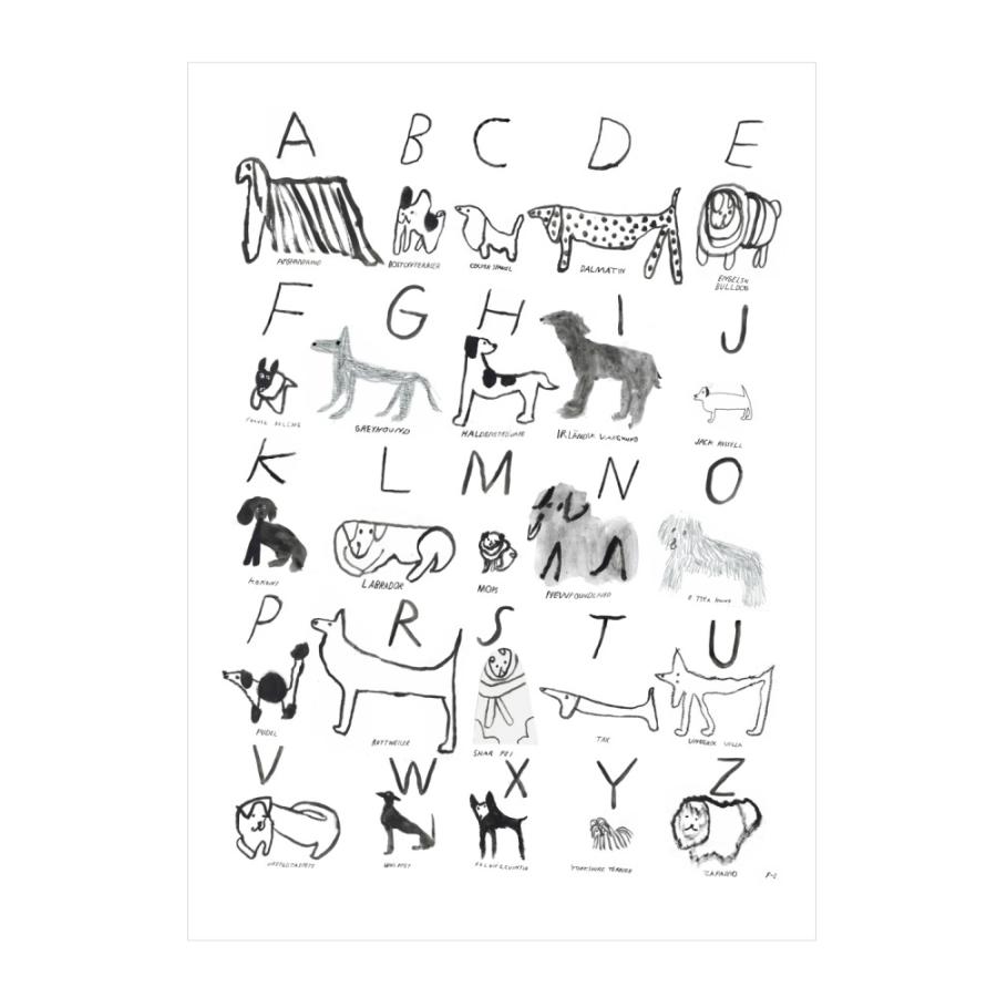 アート ポスター ファインリトルデイ ABC DOGS POSTER 犬 50x70