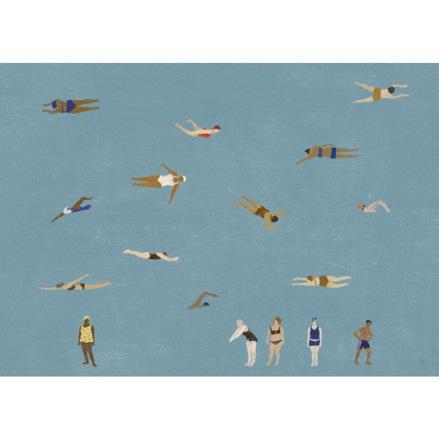 アート ポスター ファインリトルデイ SWIMMERS スイマー ブルー 70X50