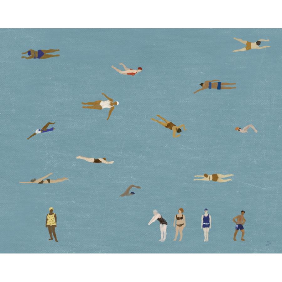 アート ポスター ファインリトルデイ SWIMMERS スイマー ブルー 50X40