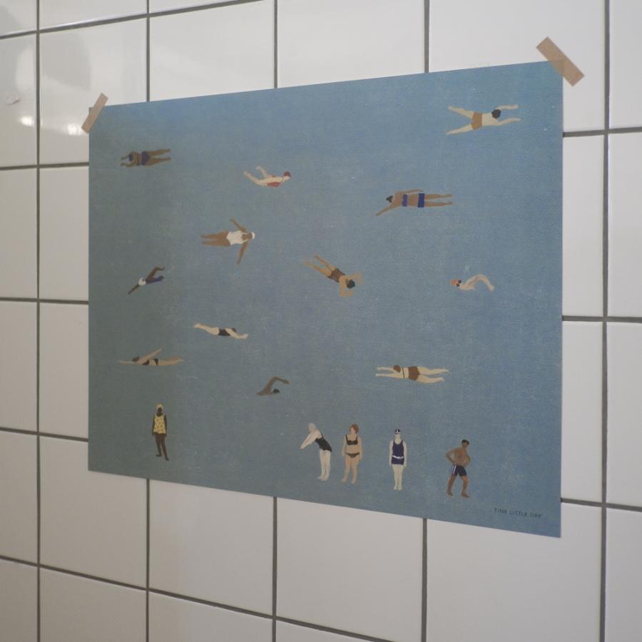 アート ポスター ファインリトルデイ SWIMMERS スイマー ブルー 50X40