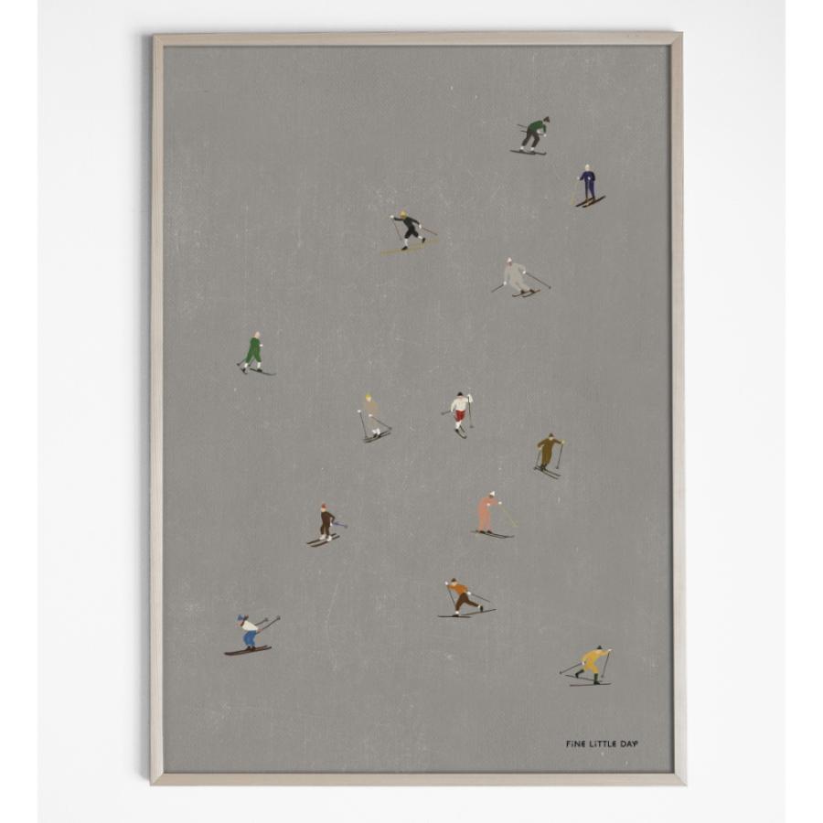 アート ポスター ファインリトルデイ SKIERS スキーヤー スキー グレー