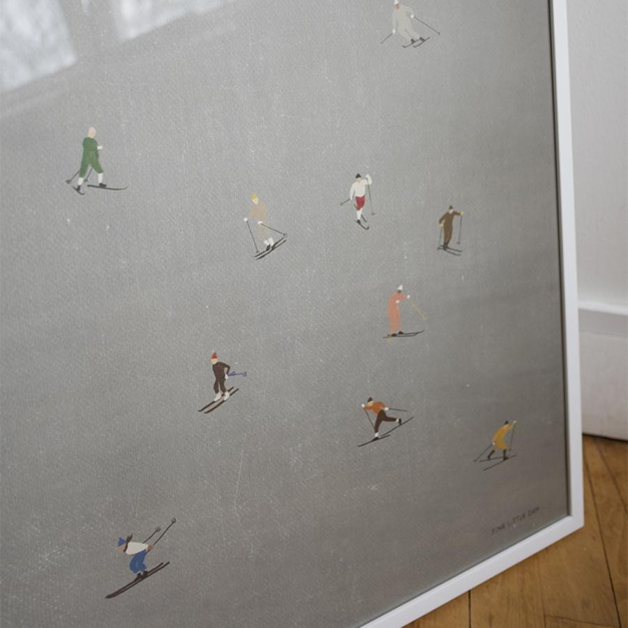 アート ポスター ファインリトルデイ SKIERS スキーヤー スキー グレー