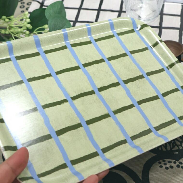 木製 トレイ 角型 27X20 RUTIG ルティッグ ピスタチオ グリーン チェック お盆 おしゃれ シンプル Fine Little Day 北欧 ファインリトルデイ 食洗機対応 |  | 02