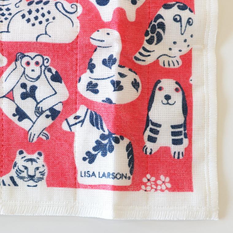Lisa Larson（リサラーソン） デザイン 蚊帳生地ふきん 5枚セット 干支