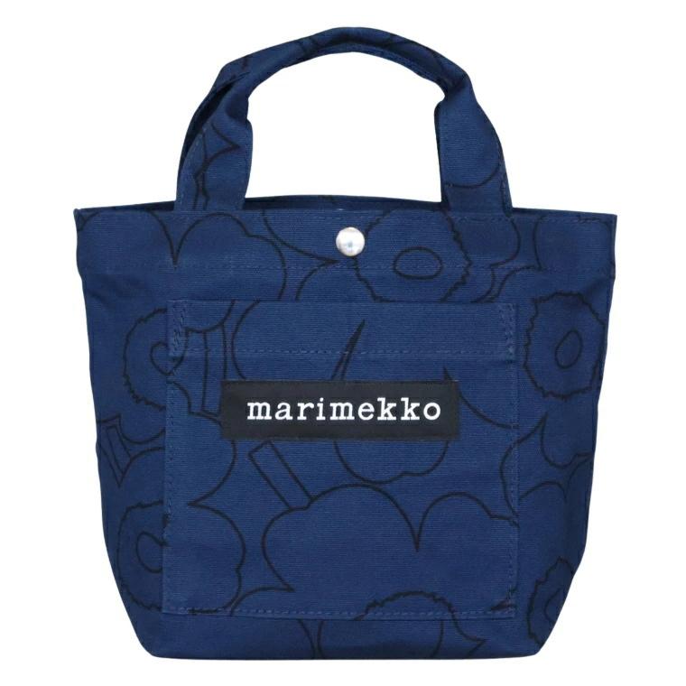 マリメッコ トートバッグ ピィイルト ウニッコ ブルー 紺 marimekko Lunchbag Piirto Unikko 北欧 ギフト おしゃれ | marimekko