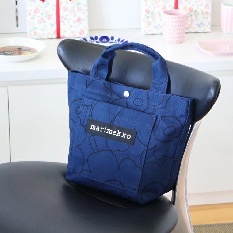 マリメッコ トートバッグ ピィイルト ウニッコ ブルー 紺 marimekko Lunchbag Piirto Unikko 北欧 ギフト おしゃれ | marimekko | 09