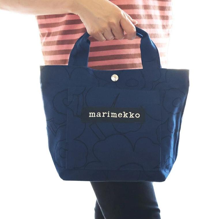 マリメッコ トートバッグ ピィイルト ウニッコ ブルー 紺 marimekko Lunchbag Piirto Unikko 北欧 ギフト おしゃれ | marimekko | 08