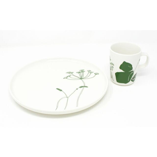 ♡マリメッコ　エロクーン　ヴァルヨット　20cm 北欧　食器　植物　プレート　皿 marimekko（マリメッコ） プレート 丸皿 25cm Elokuun Varjot