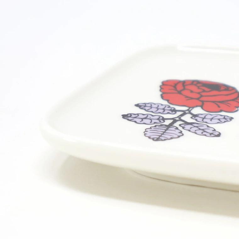 マリメッコ ミニプレート 角皿 15.5cm ヴィヒキルース レッド ライラック No.143 アジア限定 marimekko 小皿 磁器 正規品 | marimekko | 03