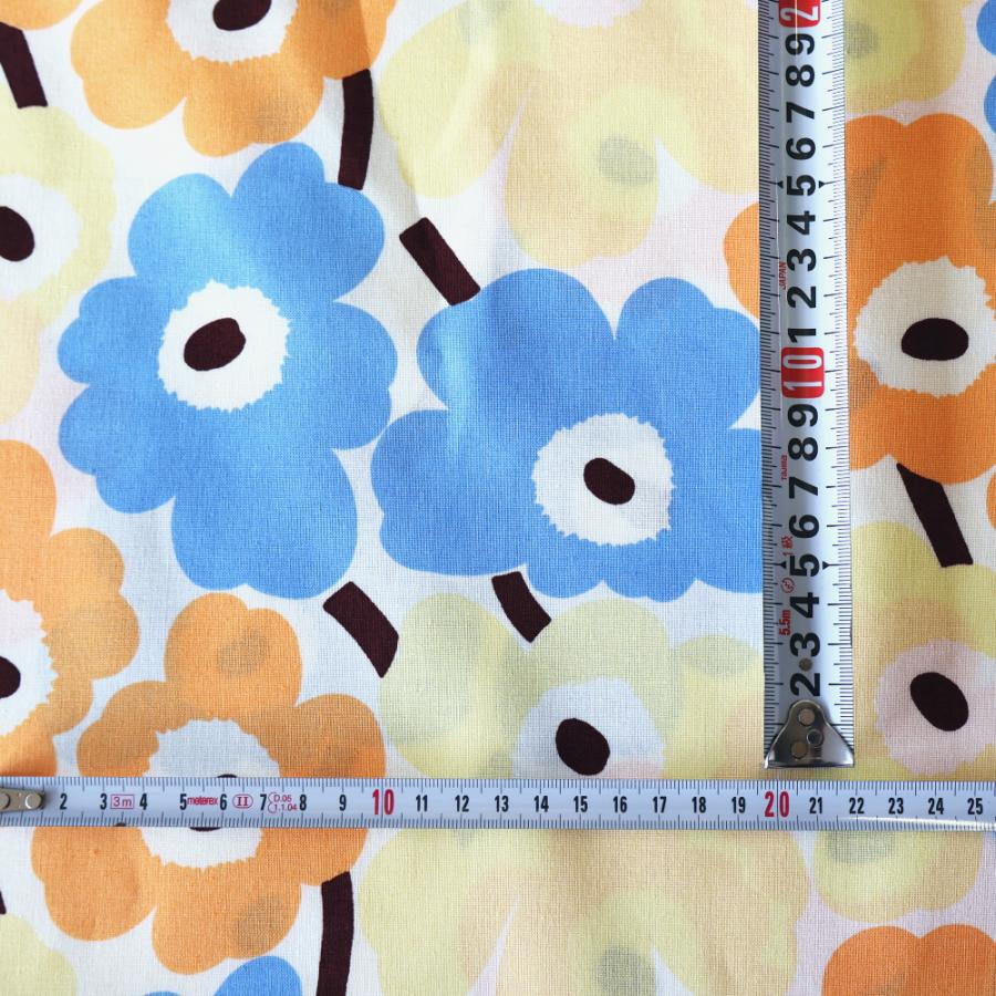 marimekko（マリメッコ） 生地 ミニウニッコ ブルー オレンジ イエロー