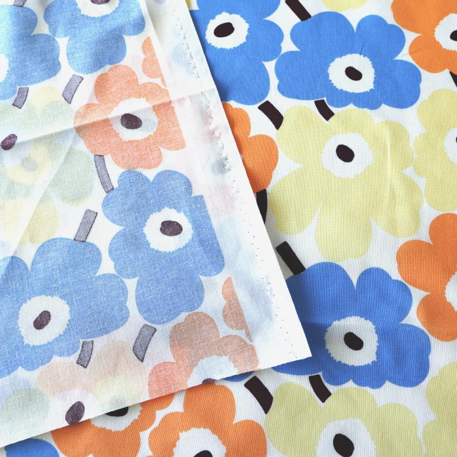 marimekko（マリメッコ） 生地 ミニウニッコ ブルー オレンジ イエロー