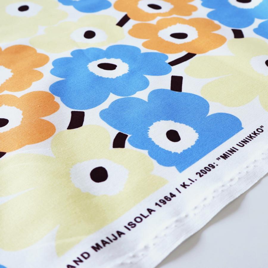 marimekko（マリメッコ） 生地 ミニウニッコ ブルー オレンジ イエロー