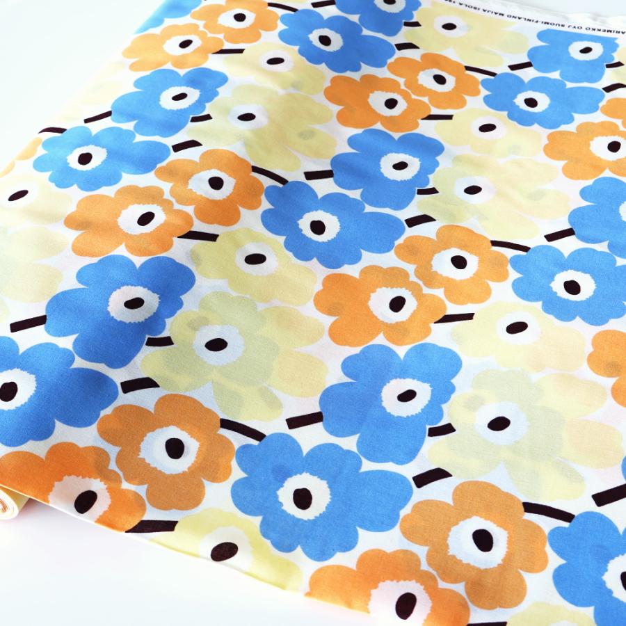 marimekko（マリメッコ） 生地 ミニウニッコ ブルー オレンジ イエロー