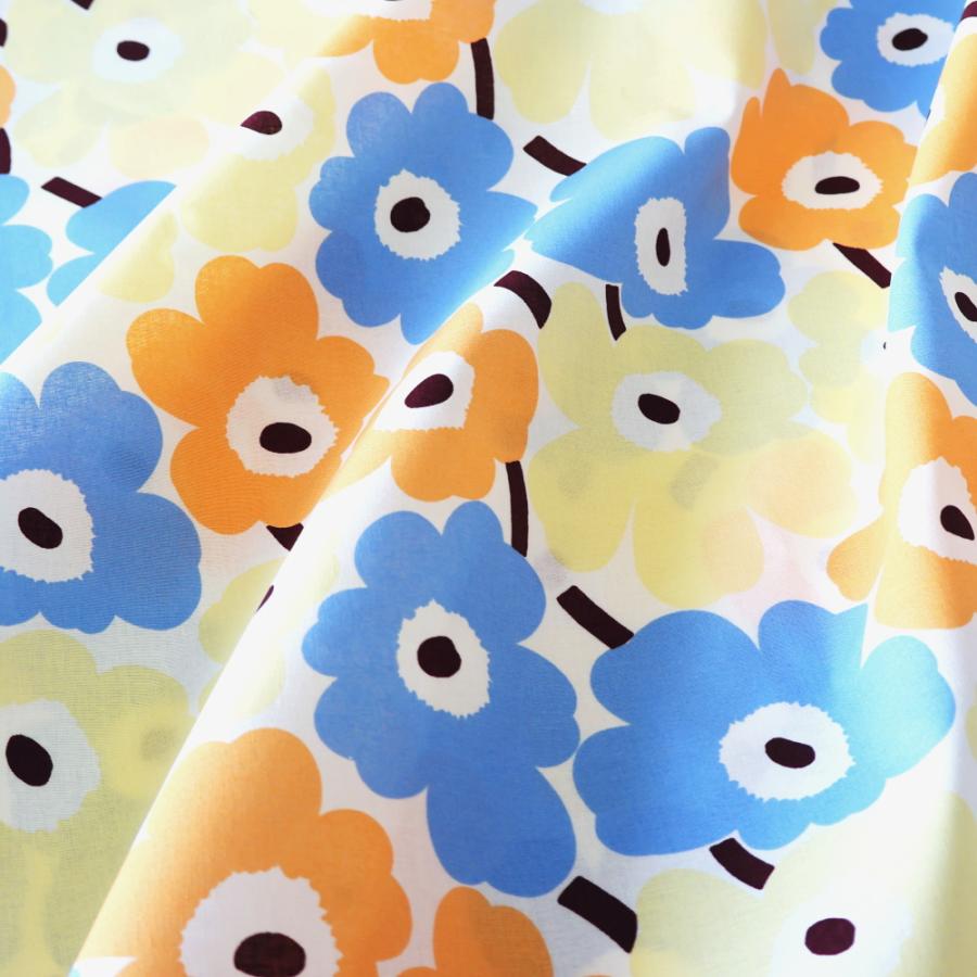 marimekko（マリメッコ） 生地 ミニウニッコ ブルー オレンジ イエロー
