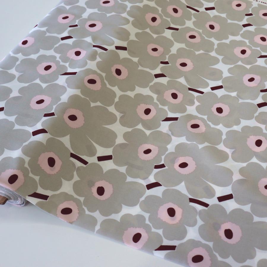 marimekko マリメッコ 生地 ミニウニッコ ライトグレー ピンク marimekko マリメッコ 生地 ミニウニッコ ライトグレー ピンク