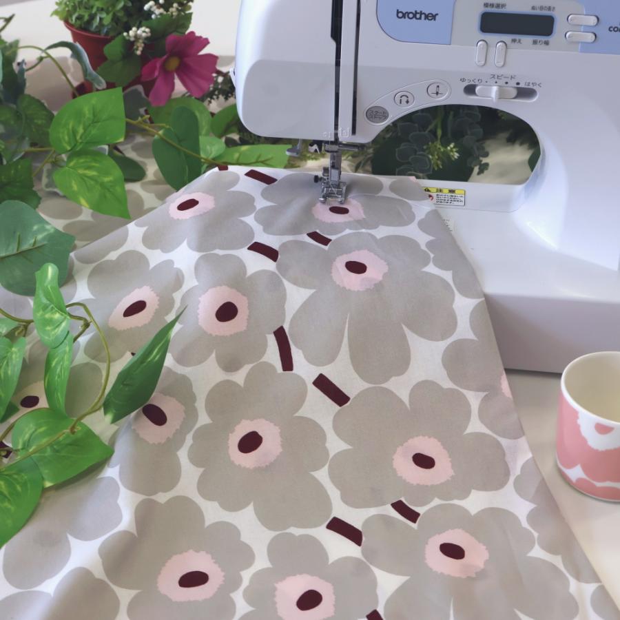 marimekko マリメッコ 生地 ミニウニッコ ライトグレー ピンク marimekko マリメッコ 生地 ミニウニッコ ライトグレー ピンク