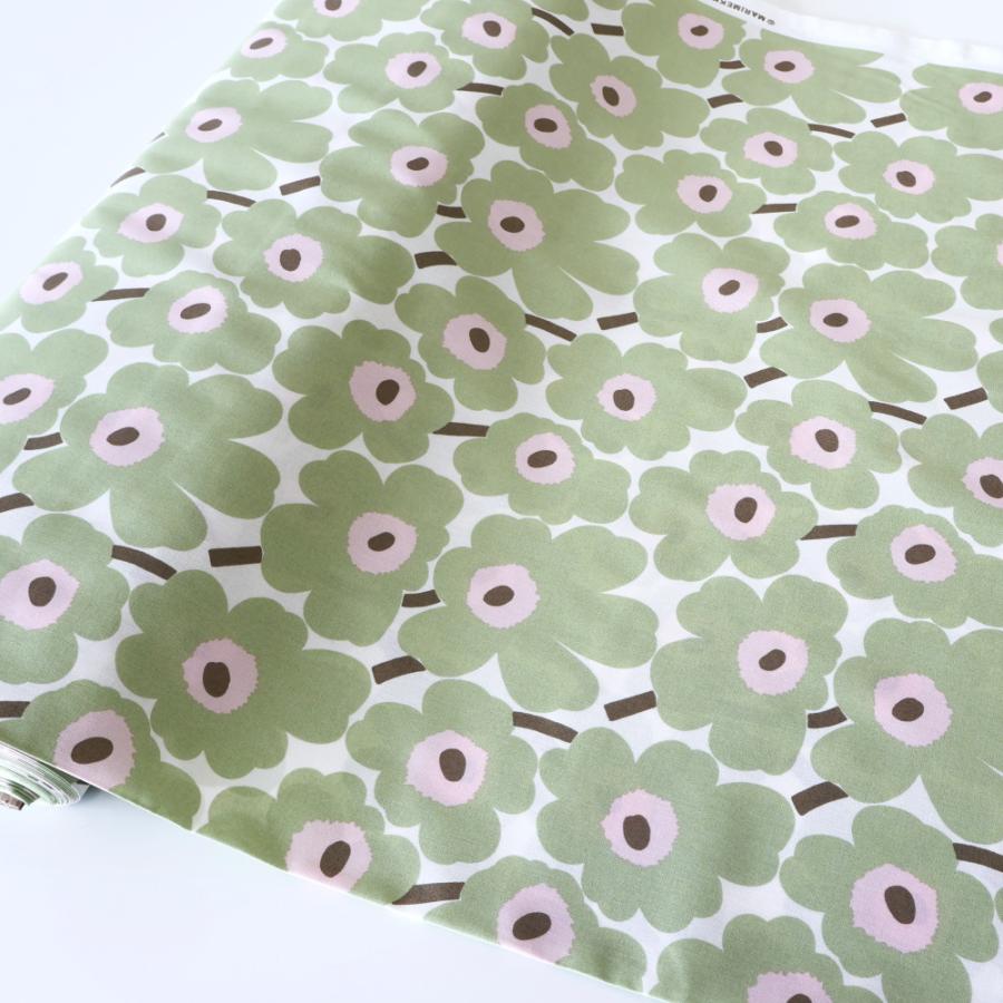 marimekko（マリメッコ） 生地 ミニウニッコ ライトグリーン ピンク No