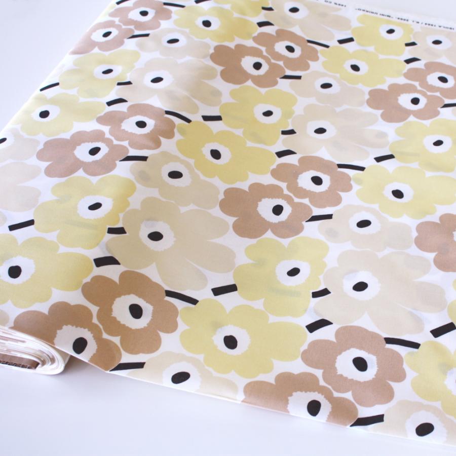 marimekko マリメッコ 生地 ミニウニッコ ベージュ イエロー marimekko マリメッコ 生地 ミニウニッコ ベージュ イエロー