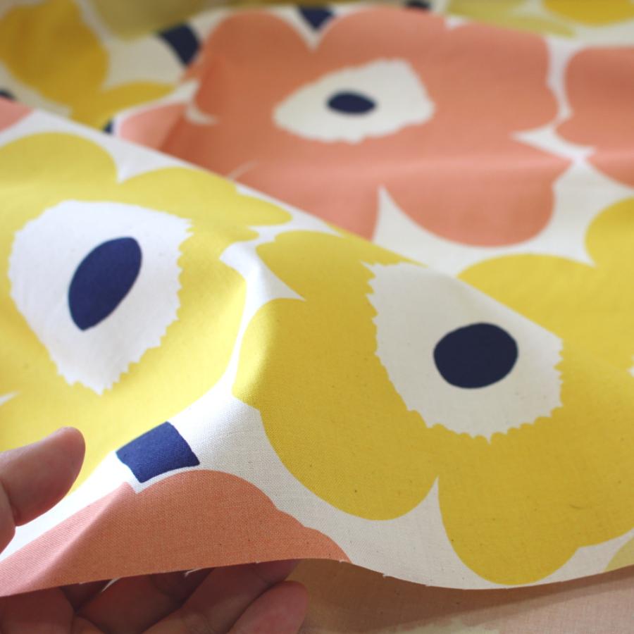 marimekko マリメッコ 生地 ピエニウニッコ イエロー ピーチ marimekko マリメッコ 生地 ピエニウニッコ イエロー ピーチ