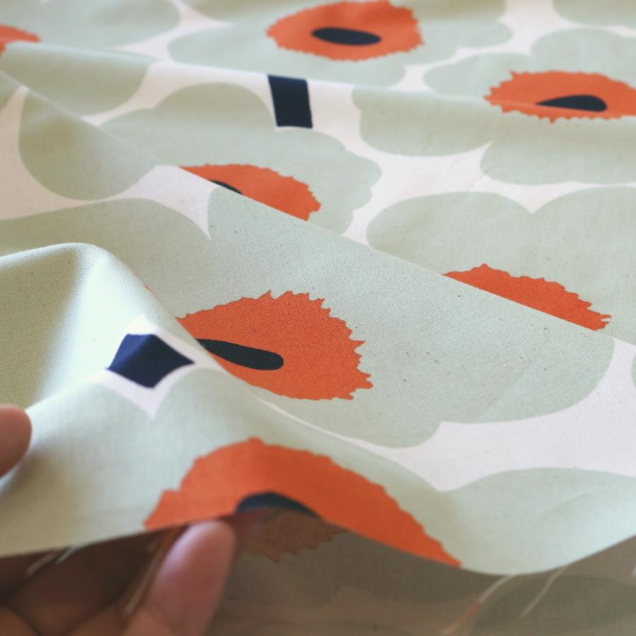 marimekko マリメッコ 生地 ピエニウニッコ グリーン オレンジ marimekko マリメッコ 生地 ピエニウニッコ グリーン オレンジ